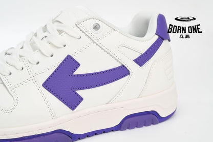 OFF-WHITE Out Of Office OOO Low Tops White Purple OMIA189F22LEA0010135