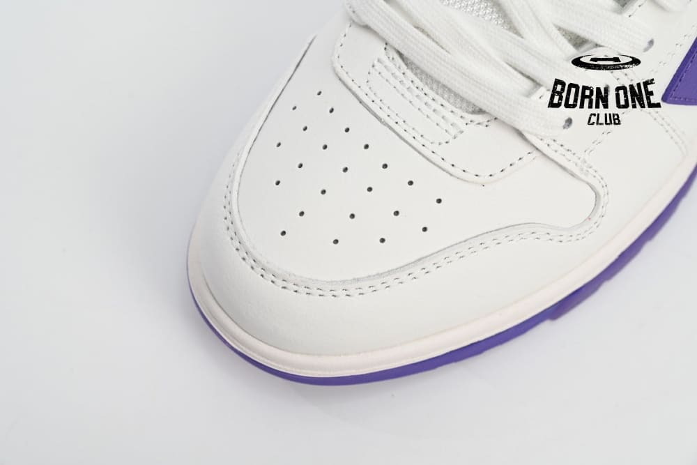 OFF-WHITE Out Of Office OOO Low Tops White Purple OMIA189F22LEA0010135
