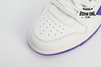 OFF-WHITE Out Of Office OOO Low Tops White Purple OMIA189F22LEA0010135
