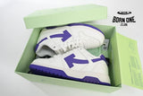 OFF-WHITE Out Of Office OOO Low Tops White Purple OMIA189F22LEA0010135