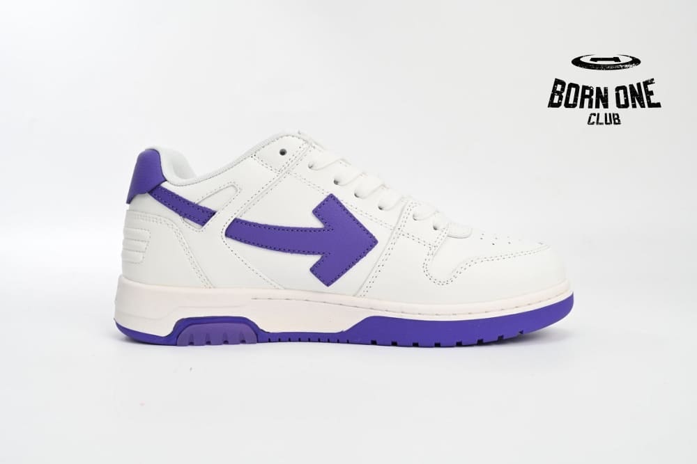 OFF-WHITE Out Of Office OOO Low Tops White Purple OMIA189F22LEA0010135