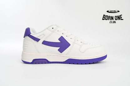 OFF-WHITE Out Of Office OOO Low Tops White Purple OMIA189F22LEA0010135