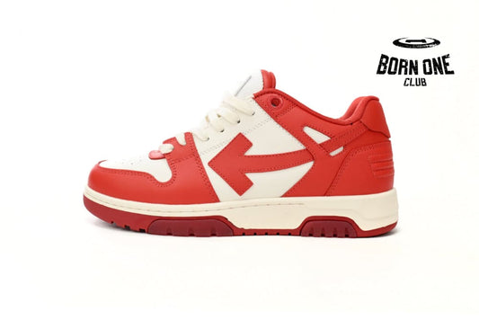 OFF-WHITE Out Of Office OOO Low Tops Red White OMIA189F22LE0010128