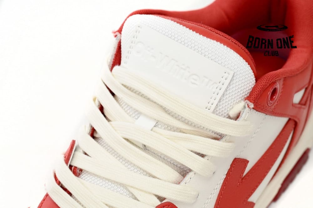 OFF-WHITE Out Of Office OOO Low Tops Red White OMIA189F22LE0010128