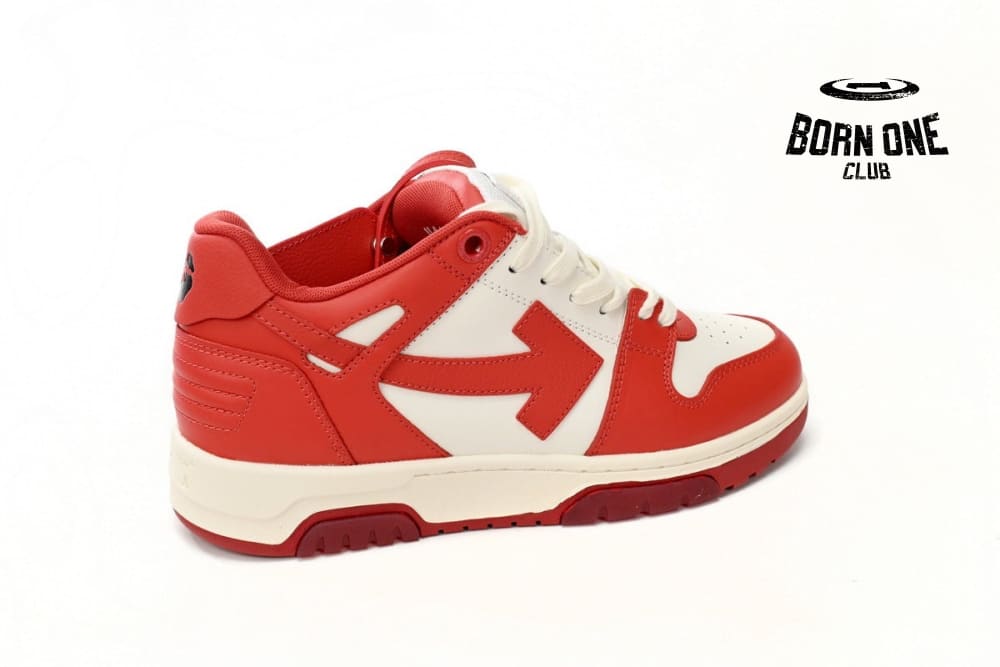 OFF-WHITE Out Of Office OOO Low Tops Red White OMIA189F22LE0010128