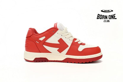 OFF-WHITE Out Of Office OOO Low Tops Red White OMIA189F22LE0010128