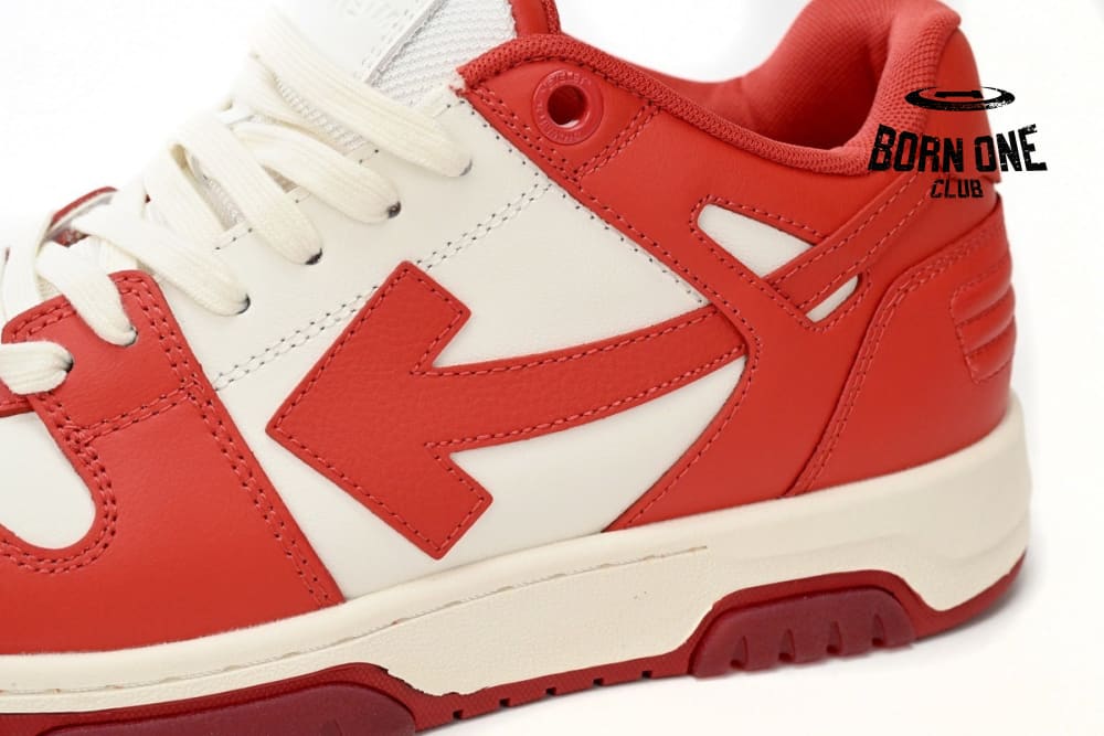 OFF-WHITE Out Of Office OOO Low Tops Red White OMIA189F22LE0010128