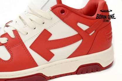 OFF-WHITE Out Of Office OOO Low Tops Red White OMIA189F22LE0010128
