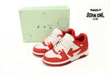 OFF-WHITE Out Of Office OOO Low Tops Red White OMIA189F22LE0010128