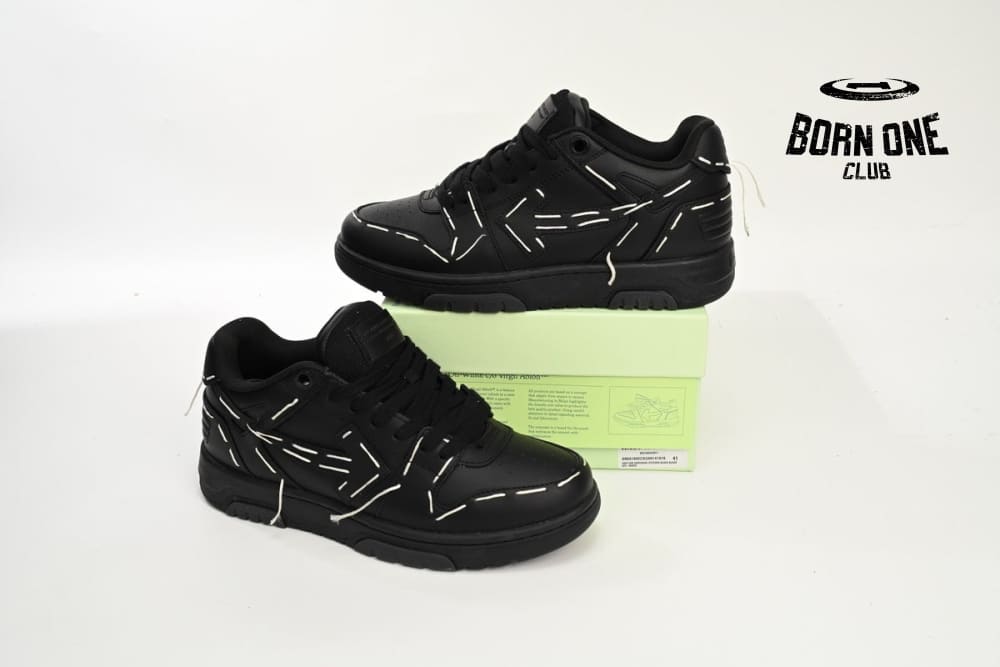 OFF-WHITE Out Of Office Sartorial Stitching Black White OMIA189S23LEA0141010