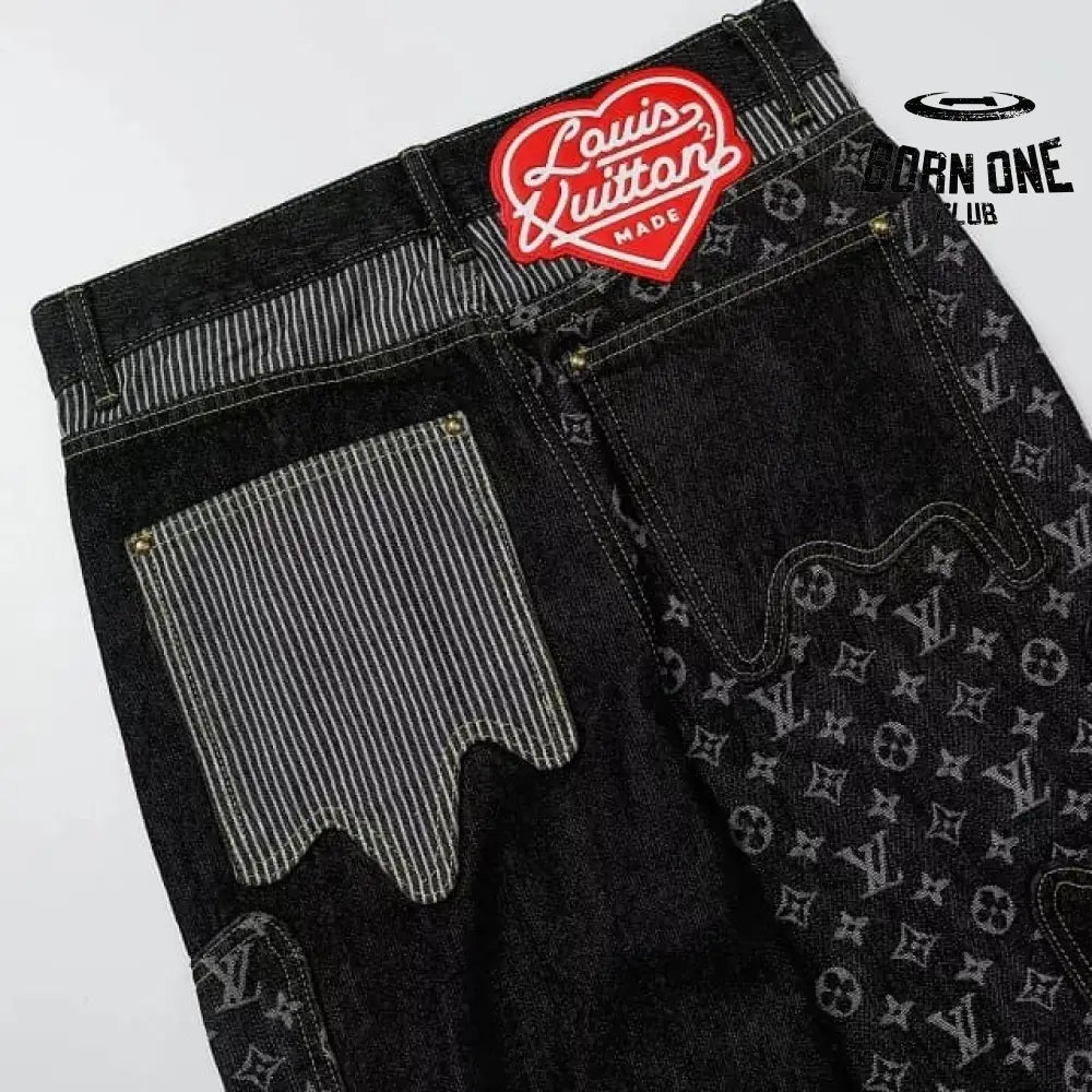 Calça Louis Vuitton x Nigo Monogram Patchwork Denim