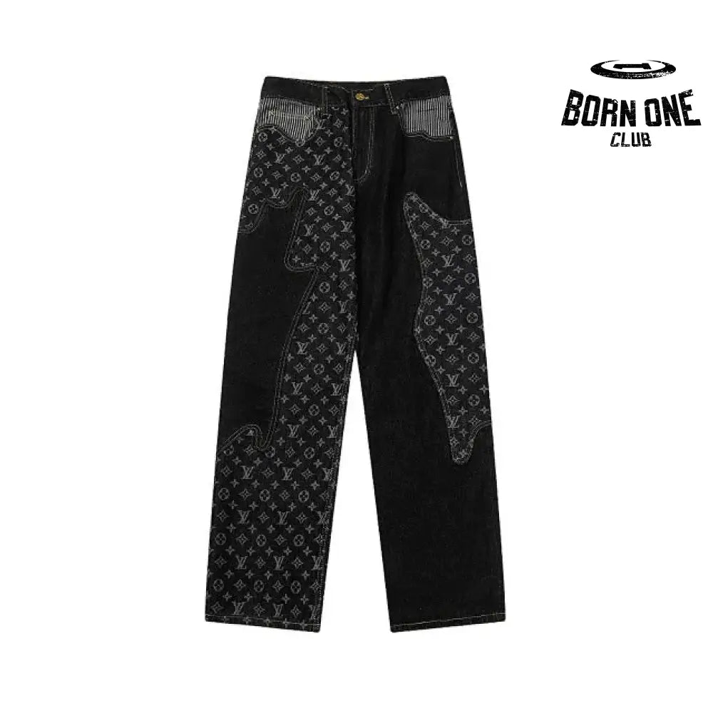 Calça Louis Vuitton x Nigo Monogram Patchwork Denim