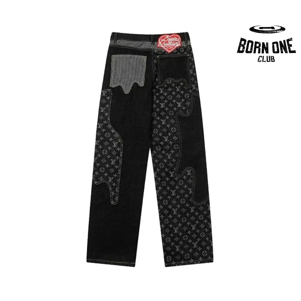 Calça Louis Vuitton x Nigo Monogram Patchwork Denim