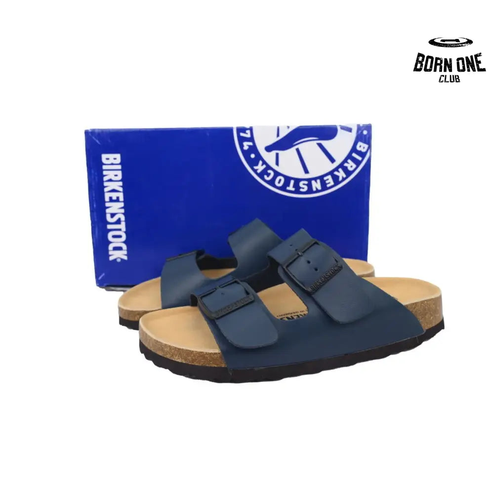 Birkenstock Boston Soft Footbed Blue Leather Surface