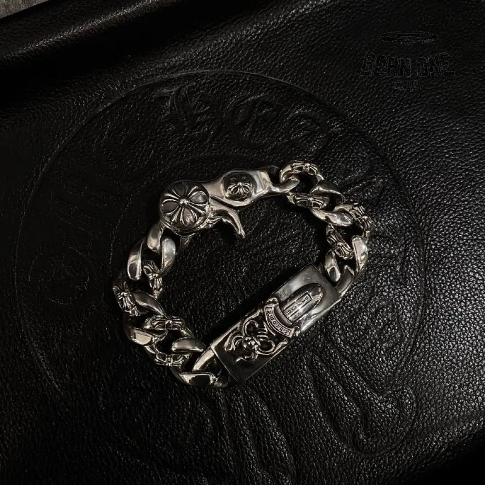 Prata 925 Chrome Hearts Bracelete Pulseira