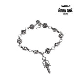 Prata 925 Chrome Hearts Bracelete Pulseira