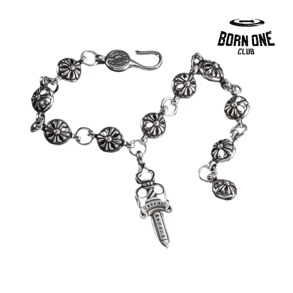 Prata 925 Chrome Hearts Bracelete Pulseira