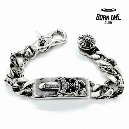 Prata 925 Chrome Hearts Bracelete Pulseira