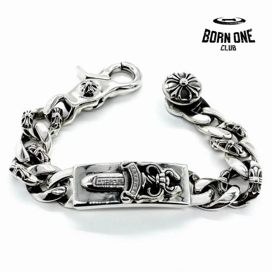 Prata 925 Chrome Hearts Bracelete Pulseira