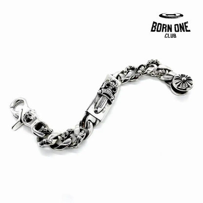 Prata 925 Chrome Hearts Bracelete Pulseira