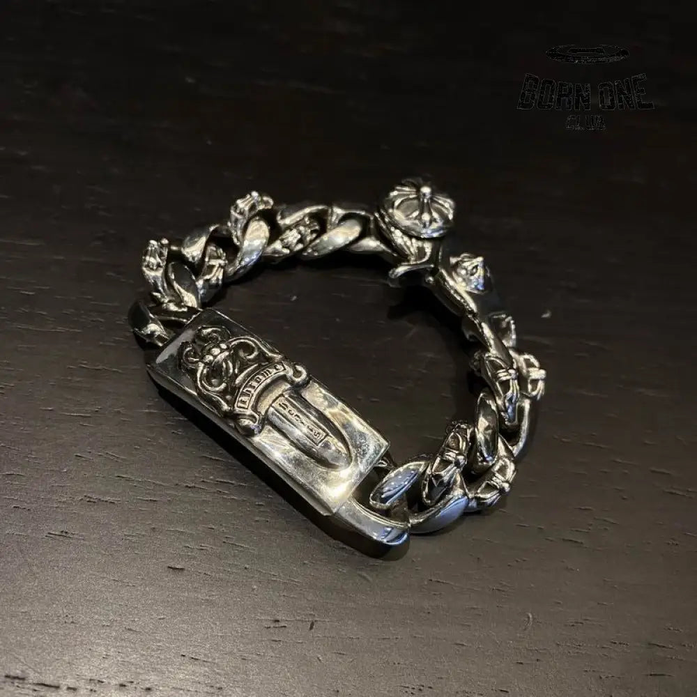 Prata 925 Chrome Hearts Bracelete Pulseira