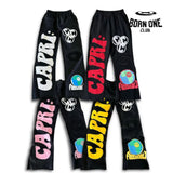 Project Capri X HELLSTAR Calça Flare Moletom (Alta Qualidade)