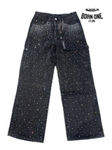 PURPLE BRΑND Rheinstone Pants Black Calça Jeans