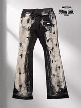 PURPLE BRΑND Splatter Ink Jeans Black Calça Jeans