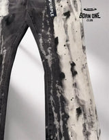 PURPLE BRΑND Splatter Ink Jeans Black Calça Jeans