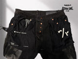 PURPLE BRΑND Splatter Ink Jeans Black Calça Jeans