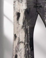 PURPLE BRΑND Splatter Ink Jeans Black Calça Jeans