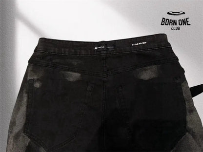 PURPLE BRΑND Splatter Ink Jeans Black Calça Jeans