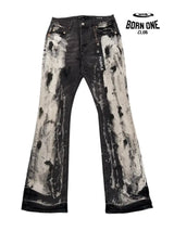 PURPLE BRΑND Splatter Ink Jeans Black Calça Jeans
