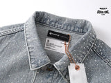 Purple Brand Personality Hotfix Rhinestone Casual Denim Jaqueta Jeans