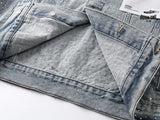 Purple Brand Personality Hotfix Rhinestone Casual Denim Jaqueta Jeans