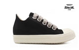 Rick Owens DRKSHDW Canvas Low Top Black Milk