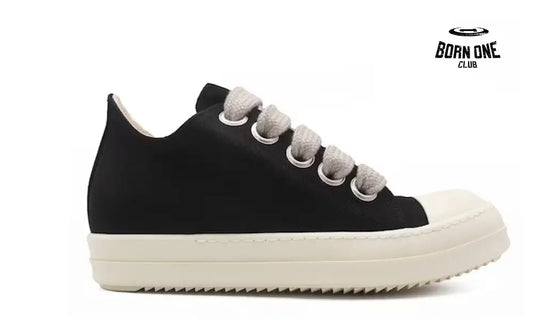 Rick Owens DRKSHDW Canvas Low Top Black Milk