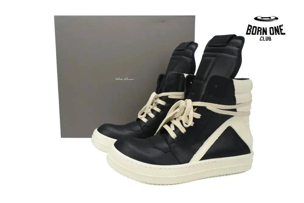 Rick Owens RO Geobasket Black and White