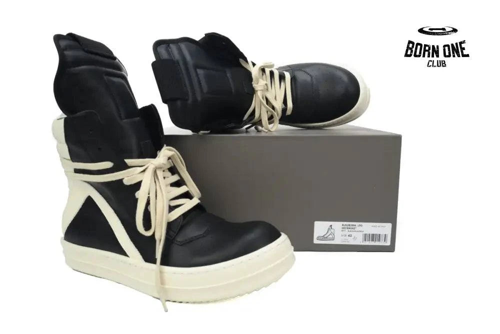 Rick Owens RO Geobasket Black and White