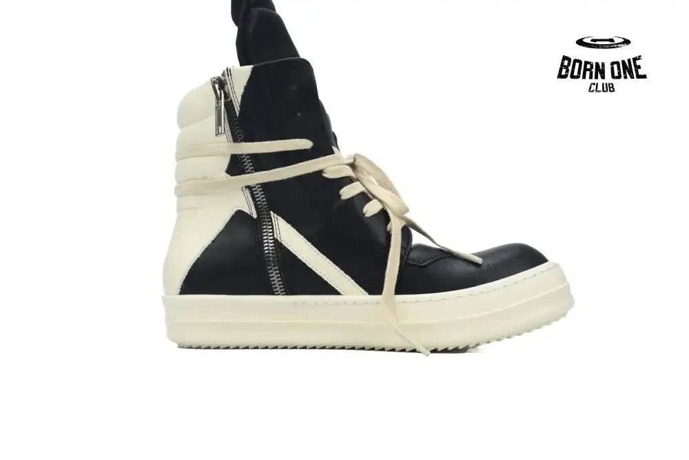 Rick Owens RO Geobasket Black and White
