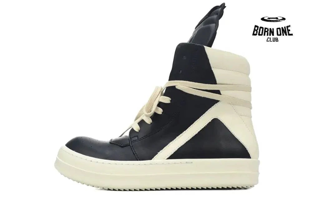 Rick Owens RO Geobasket Black and White