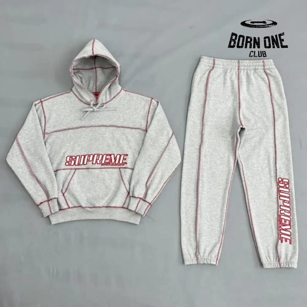 Set Supreme Coverstitch Hooded Conjunto Moletom