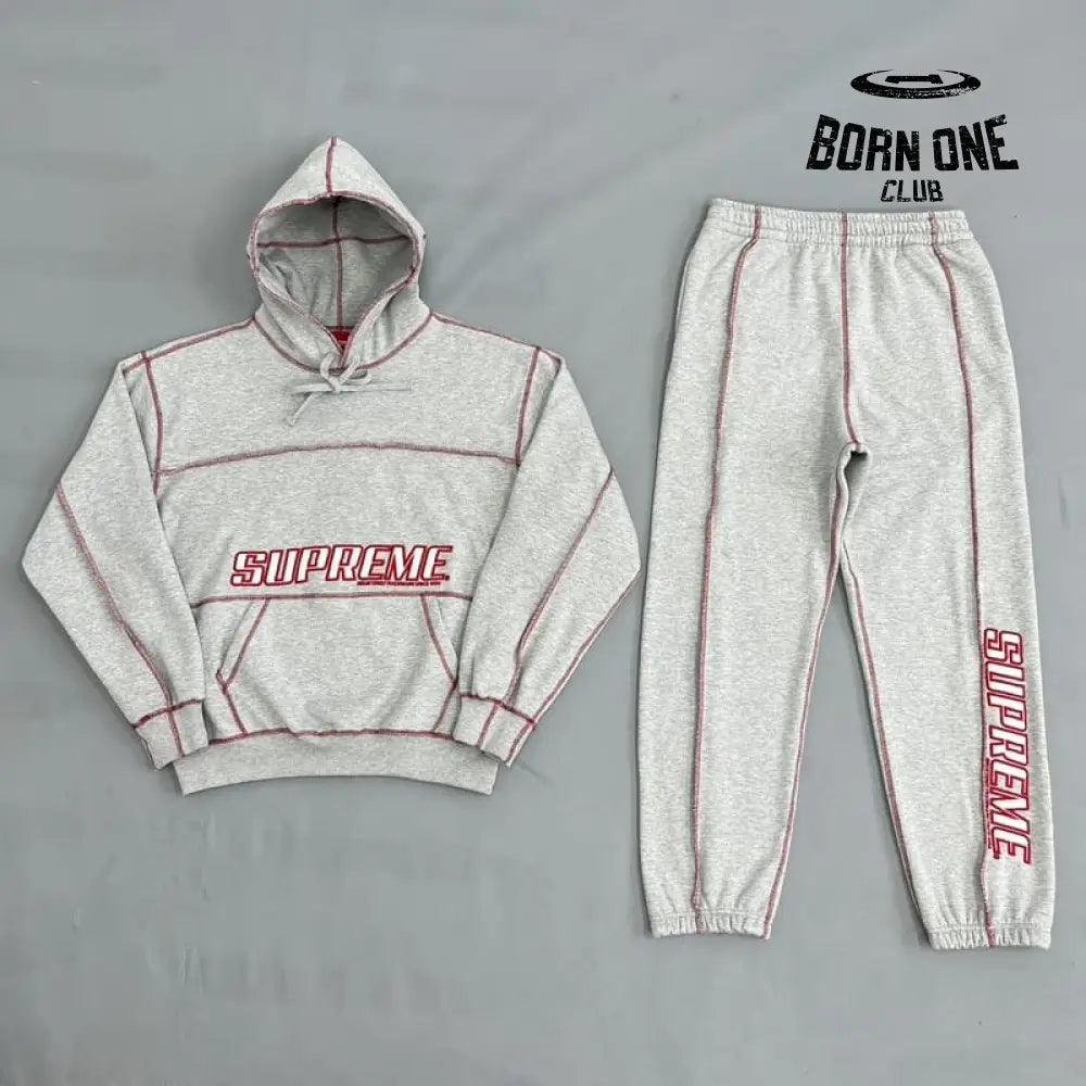 Set Supreme Coverstitch Hooded Conjunto Moletom