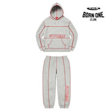Set Supreme Coverstitch Hooded Conjunto Moletom