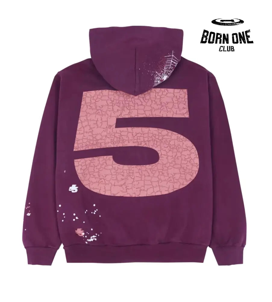 Sp5der Nocturnal Highway Hoodie Dark Purple Hoodie