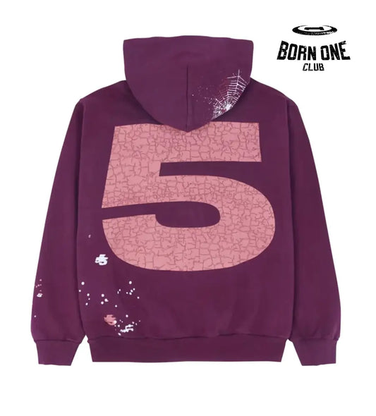 Sp5der Nocturnal Highway Hoodie Dark Purple Hoodie