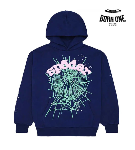 Sp5der OG Web Hoodie Navy Hoodie