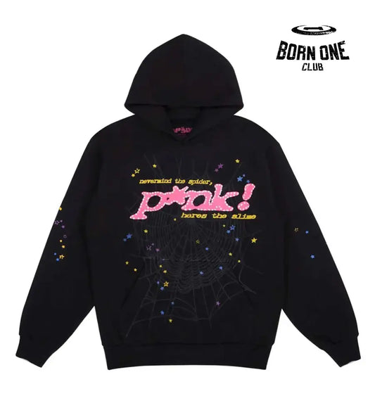Sp5der P*nk Hoodie Black Hoodie