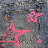 Sp5der Pink Stars Calça Jeans
