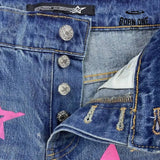Sp5der Pink Stars Calça Jeans